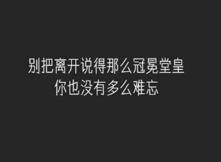 适合分手后看的经典说说;你有本事轻易放手。我就有本事转身就走