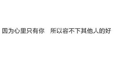 因为心里有你。所以容不下其他人的好