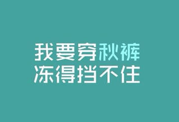 关于秋裤的搞笑说说;问姐能有几多愁忘穿秋裤挡寒流。