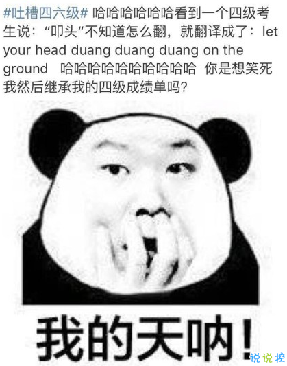 超好笑那些在四级中出现的搞笑的翻译说说2